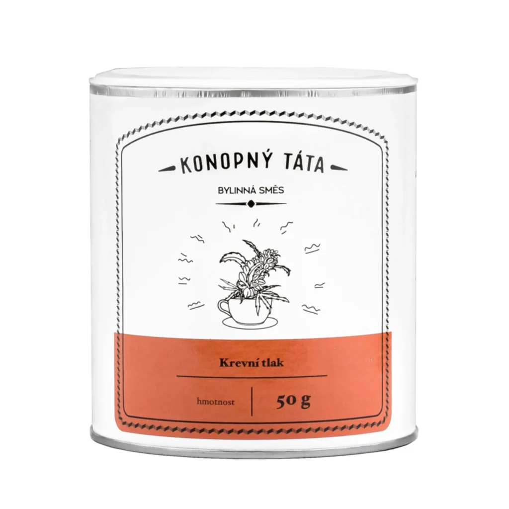 Opakowanie ziołowej herbaty Konopný Táta na ciśnienie krwi, 50 g