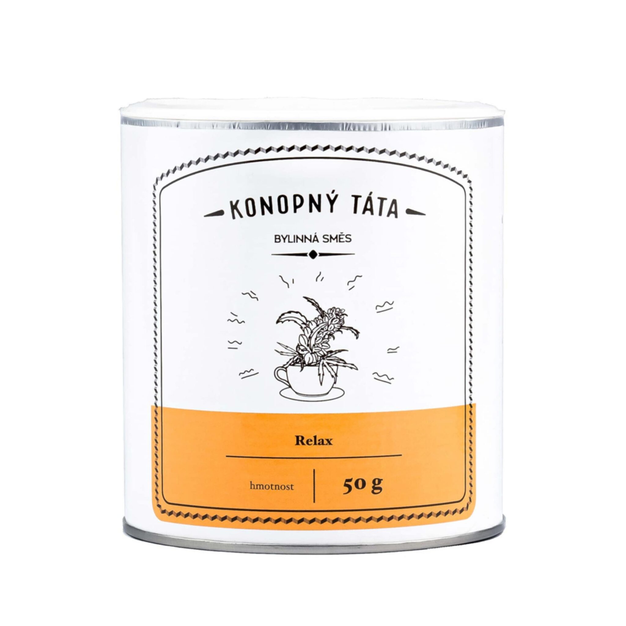 Opakowanie ziołowej herbaty Konopný Táta Relax