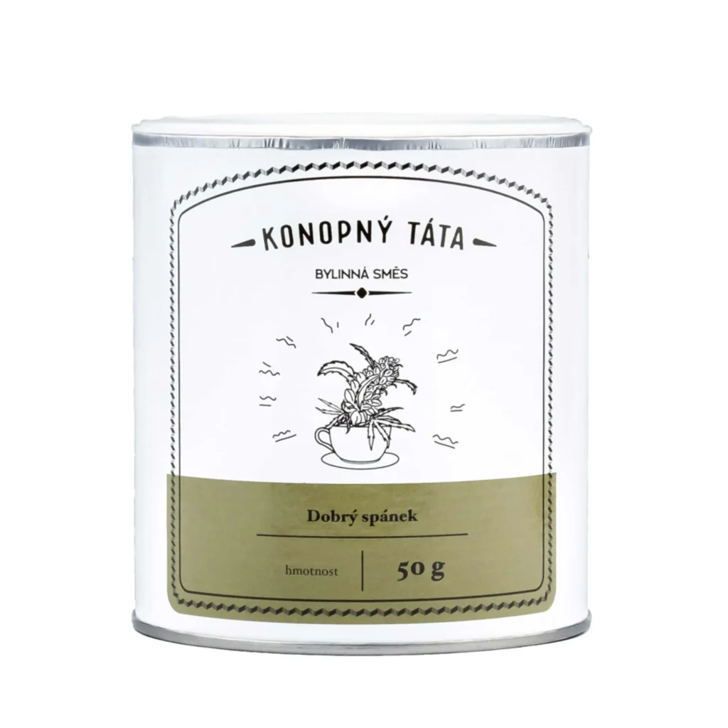Opakowanie ziołowej herbaty Konopný Táta na dobry sen