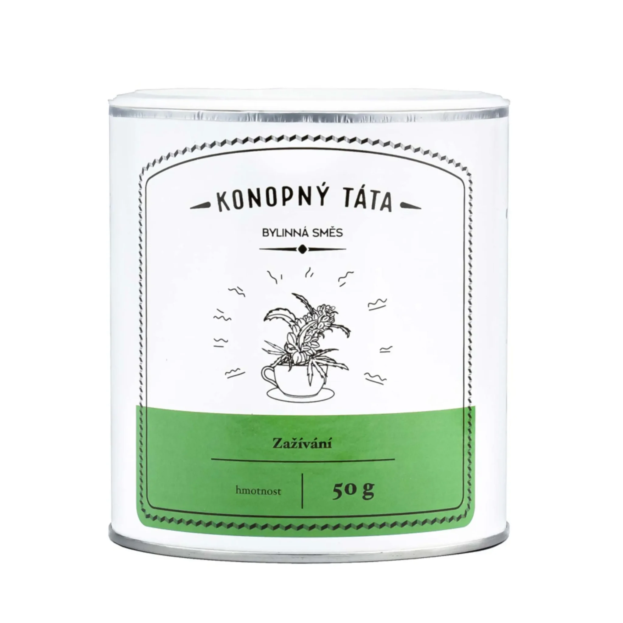 Opakowanie ziołowej herbaty Konopný Táta wspomagająca trawienie