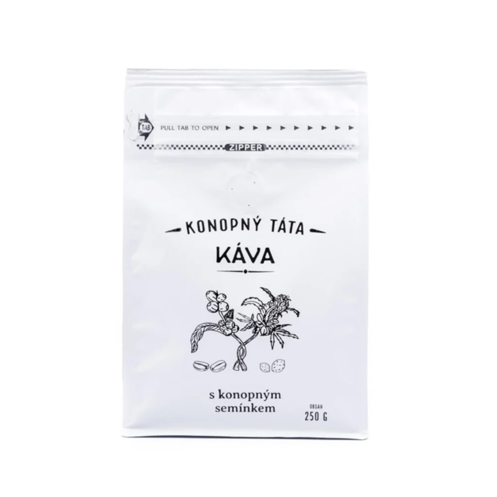 Opakowanie kawy Konopný Táta z nasionami konopi