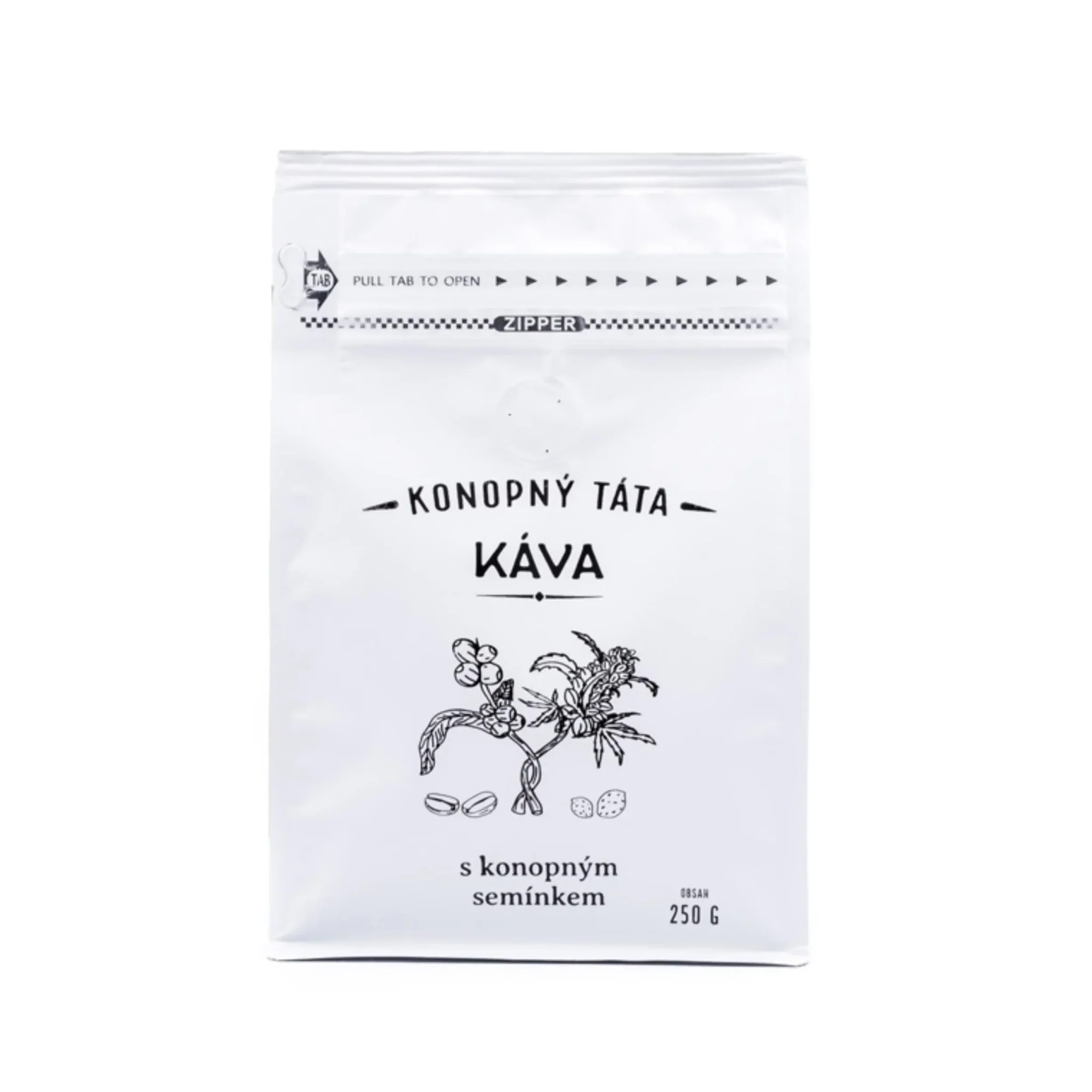 Opakowanie kawy Konopný Táta z nasionami konopi