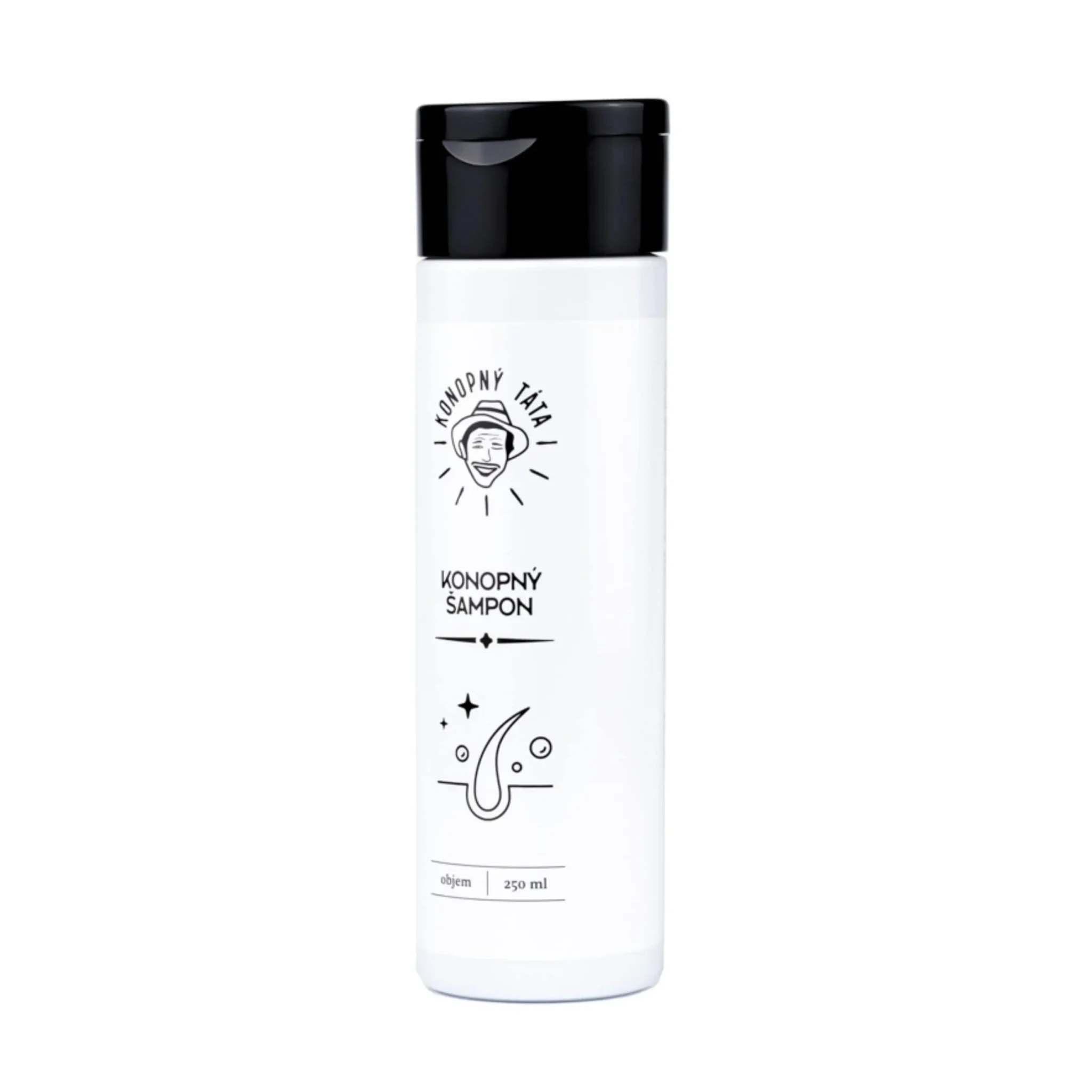 Szampon Konopný Táta – butelka z czarną nakrętką, 250 ml
